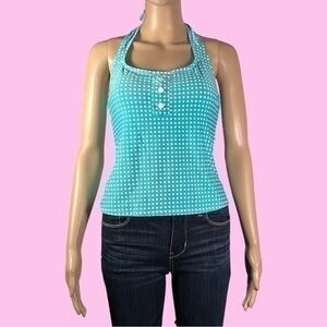 Beach House Polka Dot, Barbie Y2K, 50s Style Halter Top Size 10 - “Kerensa”